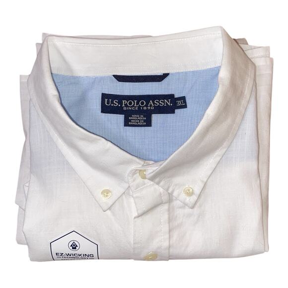 U.S. Polo Assn Button Down Short Sleeve Men's 3XL EZ - Wicking on Shoulder. - Picture 7 of 7